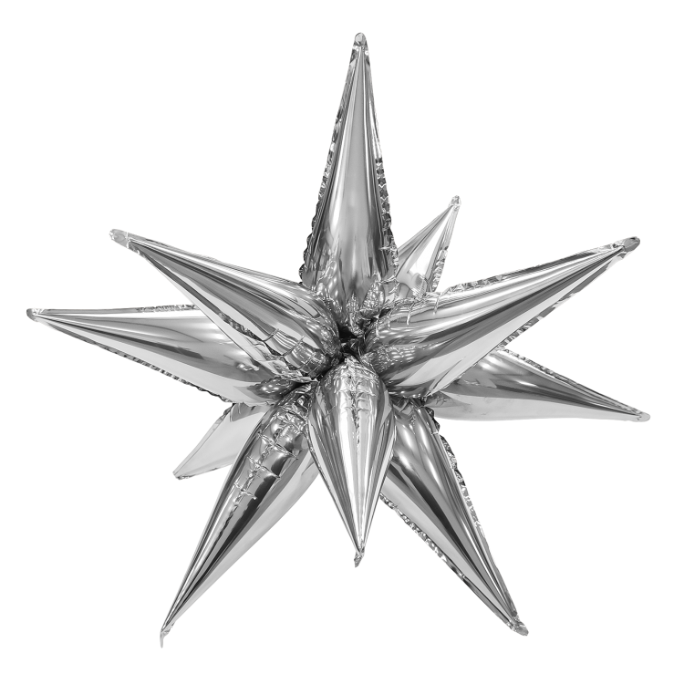 Шар Звезда, Составная, Серебро / Silver (в упаковке)
