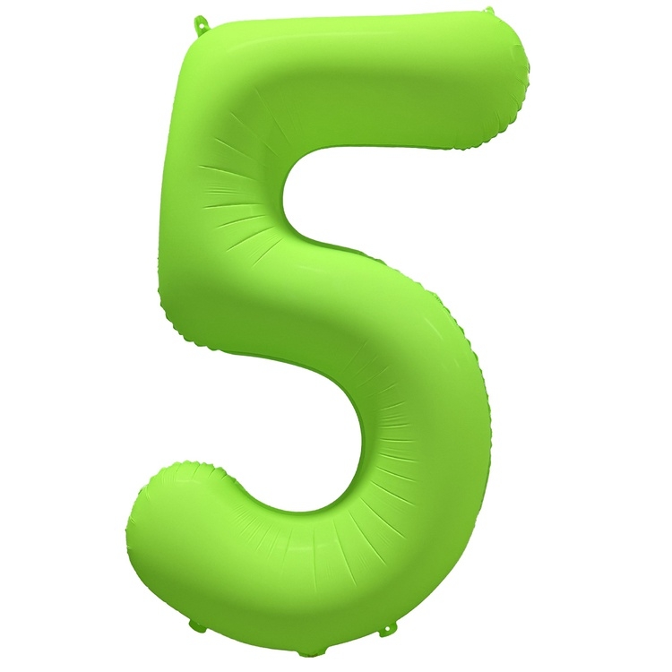 Шар Цифра "5" Неон Зеленый / Green (в упаковке) 