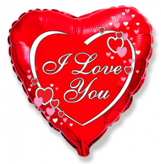 Шар Сердце, Я тебя люблю сердца рядом с надписью / Love hearts