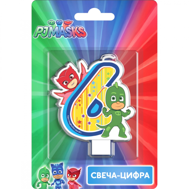 Свеча-цифра "Герои в масках" № 6