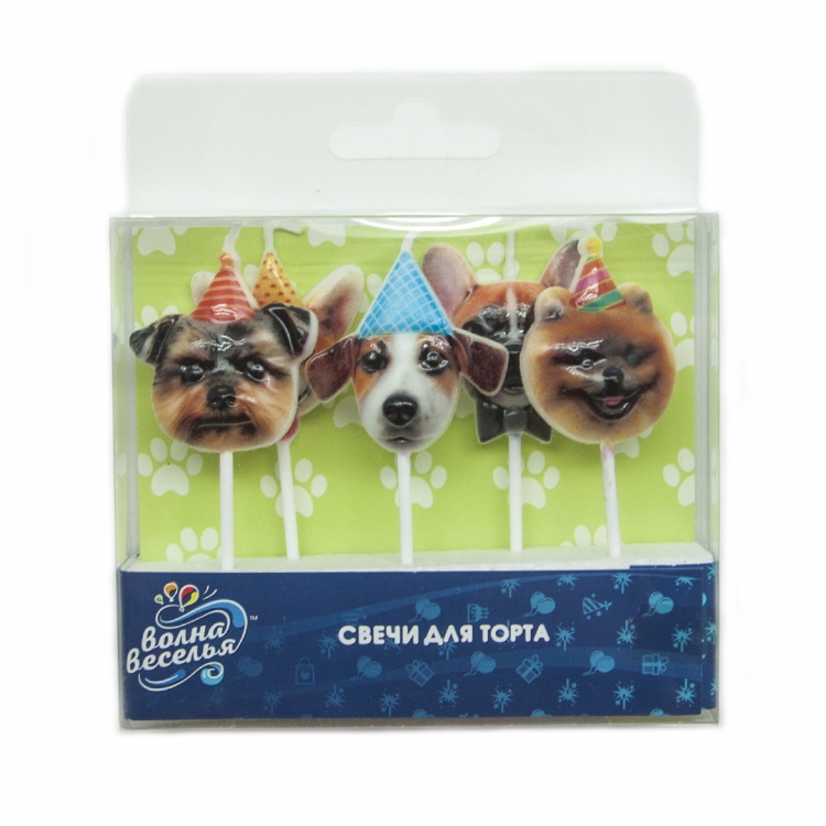 Набор свечей на палочках "Собачки"