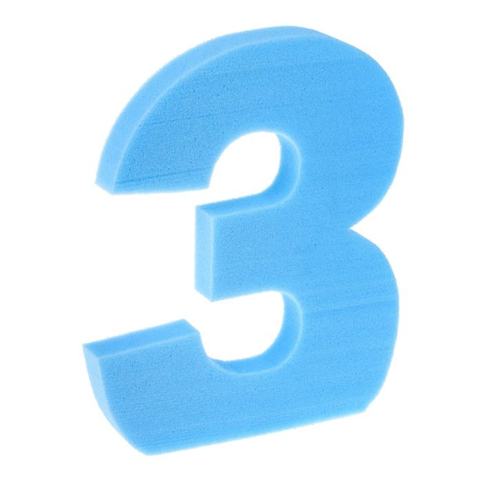 Цифра Неон Синяя "3" (поролон)